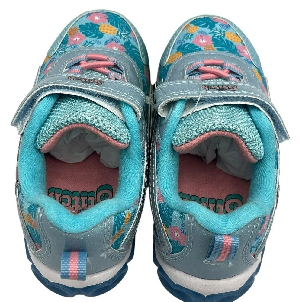 New Disney Lilo and Stitch Aloha Toddler Girl Light Up Sneakers Size 7 Shoes Box
